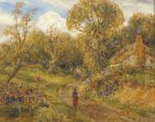 A Country Lane. Oil Painting by William Joseph Caesar Julius Bond