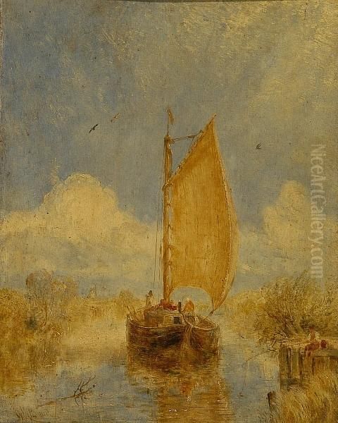 On The Broads Oil Painting by William Joseph Caesar Julius Bond