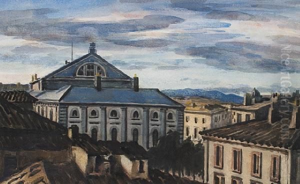 Teatro Real, Madrid Oil Painting by Muirhead Bone