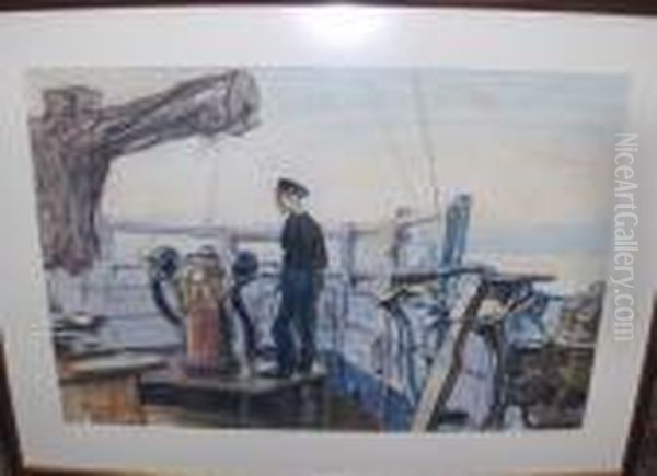 Sailor On Deck Oil Painting by Muirhead Bone