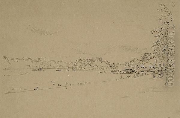 Serpentine, Hyde Park by Muirhead Bone