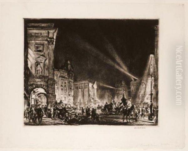 Picadilly Circus (dodgson 332) Oil Painting by Muirhead Bone