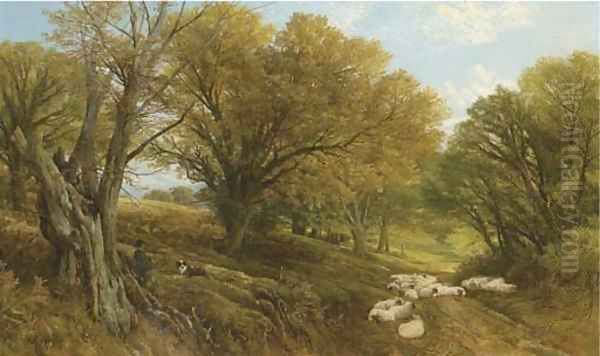 A Surrey Glade Oil Painting by Frederick William Hulme