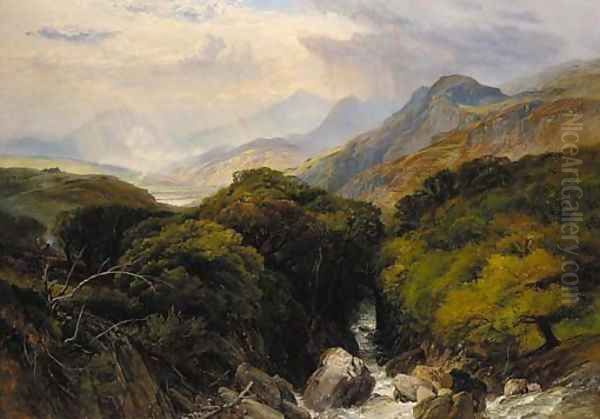 Snowdon, North Wales Oil Painting by Frederick William Hulme