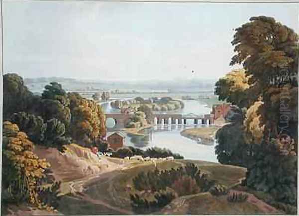 Caversham Bridge near Reading Oil Painting by William Havell