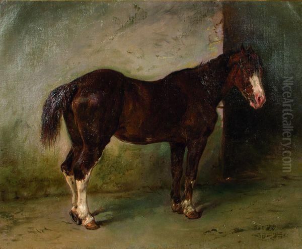 Cheval A L'ecurie Oil Painting by Rosa Bonheur