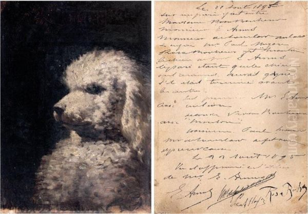 Portrait De < Mouton > Caniche Blanc Oil Painting by Rosa Bonheur