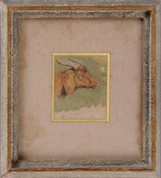 Ram's Head Oil Painting by Rosa Bonheur