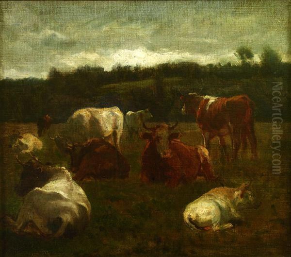 Les Vaches Au Repos Dans Un Pre Oil Painting by Rosa Bonheur