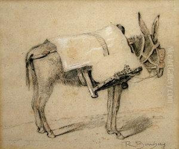 Study Of A Laden Donkey Oil Painting by Rosa Bonheur