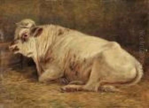 Taureau Dans L'etable Oil Painting by Rosa Bonheur