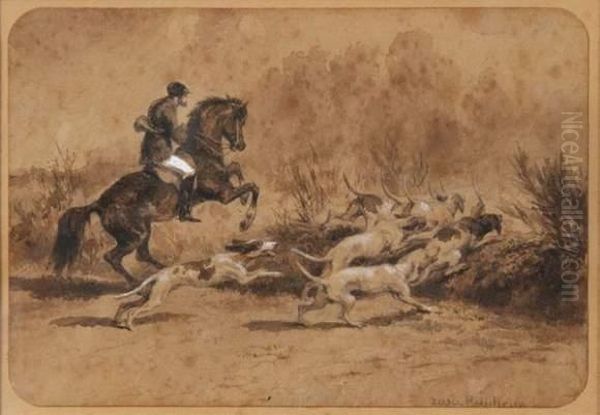 Chasse A Courre Oil Painting by Rosa Bonheur