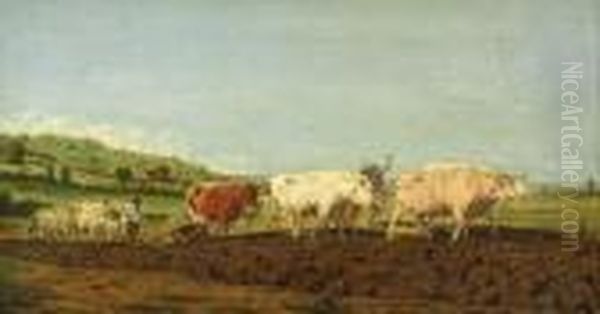 Ackerbau In Der Nievre Oil Painting by Rosa Bonheur