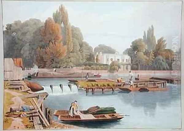 The Weir from Marlow Bridge Oil Painting by William Havell