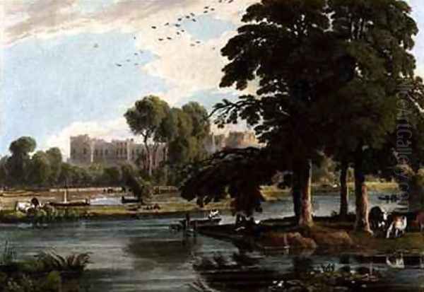 View of Windsor Castle from the playgrounds of Eton College Oil Painting by William Havell