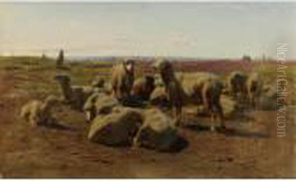 Watching His Flock Oil Painting by Rosa Bonheur