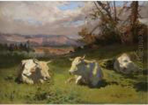 Cows Resting Oil Painting by Rosa Bonheur