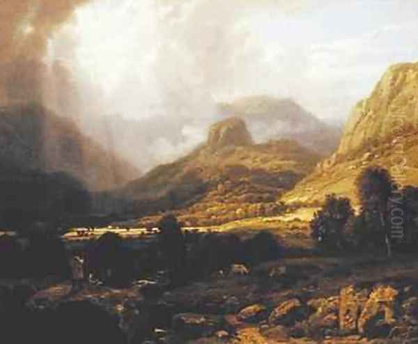 Landscape in the Lake District with the Vale of St John Oil Painting by William Havell