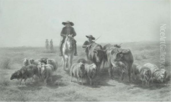 Muleteers Oil Painting by Rosa Bonheur