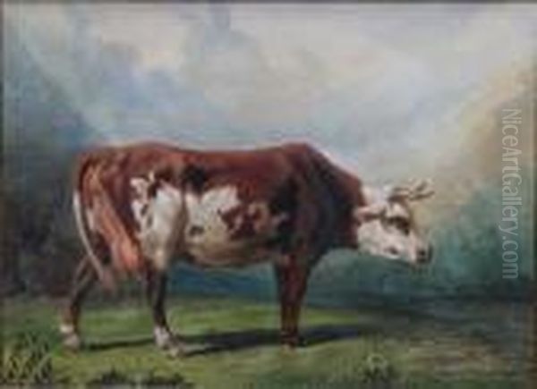 Vache Dans Un Paysage Montagneux Aquarelle Oil Painting by Rosa Bonheur