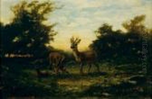 Chevreuil, Et Chevriards Oil Painting by Rosa Bonheur