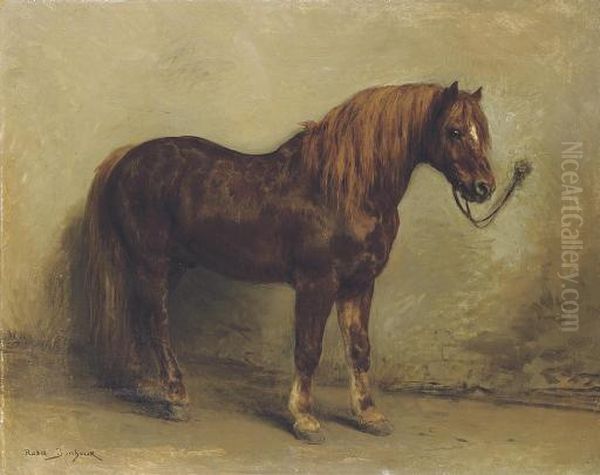 Tethered Pony Oil Painting by Rosa Bonheur