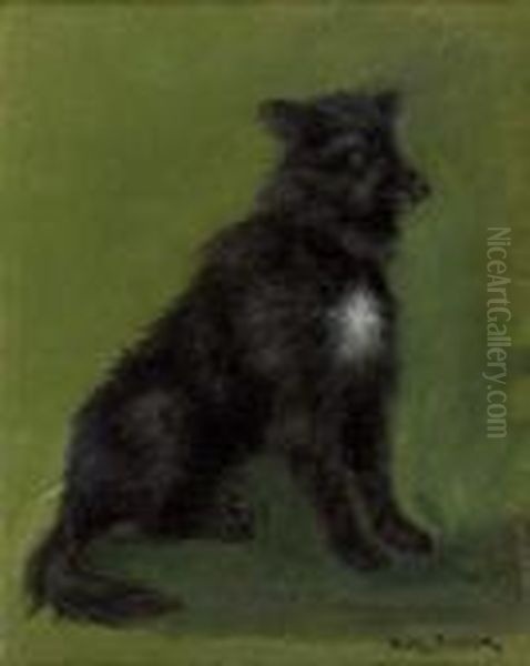 Chien Noir Assis Oil Painting by Rosa Bonheur