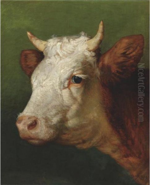 Head Of A Bull Oil Painting by Rosa Bonheur