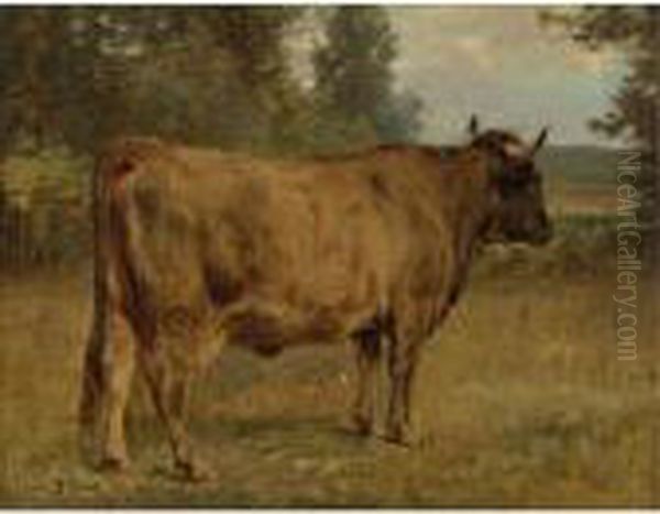 Bull In A Landscape Oil Painting by Rosa Bonheur