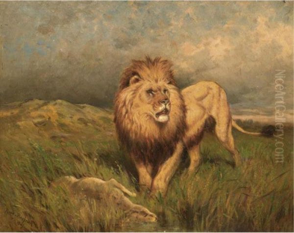 Lion And Prey (the Kill) Oil Painting by Rosa Bonheur