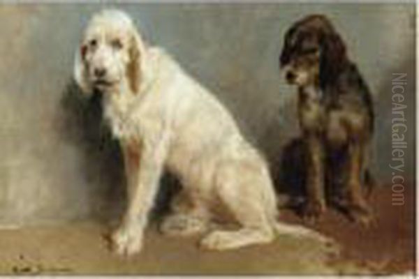 Study Of Two Dogs Oil Painting by Rosa Bonheur