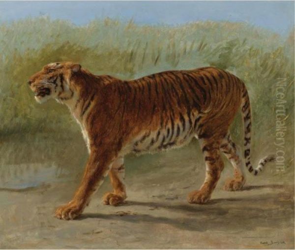 Royal Tiger Marching Oil Painting by Rosa Bonheur