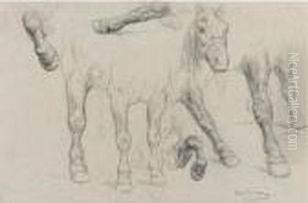 Study For The Horse Fair Oil Painting by Rosa Bonheur