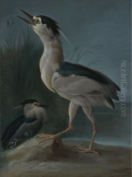 Herons In A Landscape Oil Painting by Rosa Bonheur