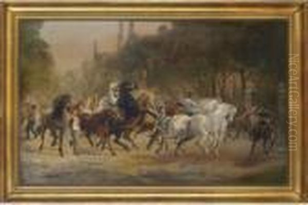 The Horse Fair Oil Painting by Rosa Bonheur