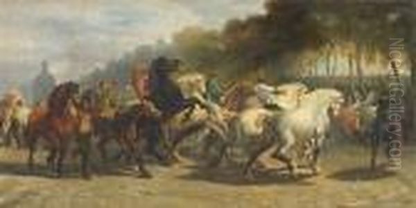 The Horse Fair Oil Painting by Rosa Bonheur