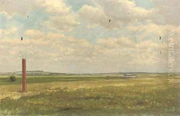 The Rowley Mile, Newmarket Oil Painting by William H. Hopkins