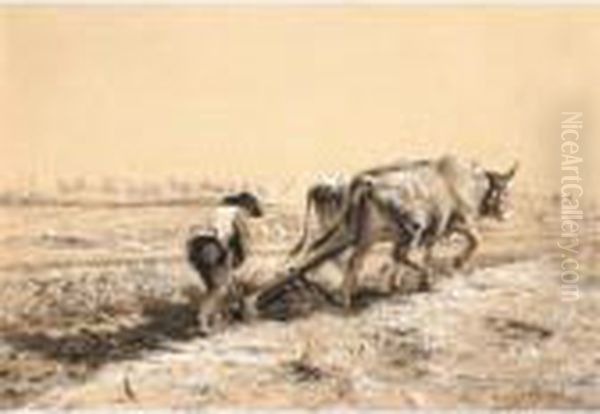 Ploughing Oil Painting by Rosa Bonheur