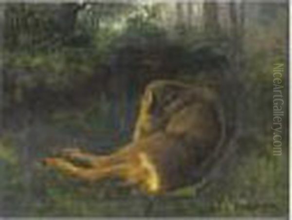 Biche Se Lechant Oil Painting by Rosa Bonheur