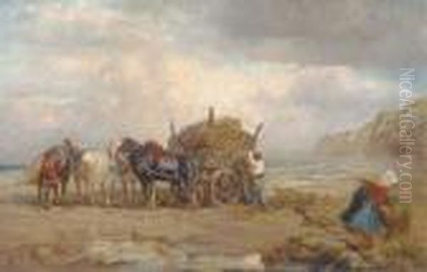 Loading Seaweed On The Beach Oil Painting by Rosa Bonheur