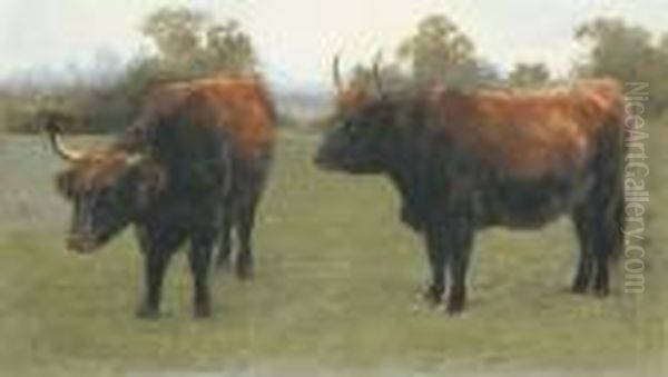 Taureaux Dans Un Pre Oil Painting by Rosa Bonheur