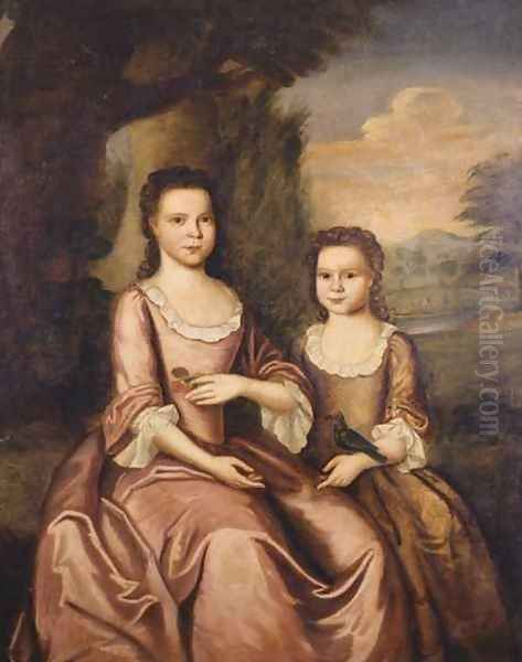 Ann and Sarah Gordon Oil Painting by John Hesselius