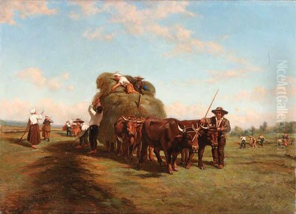 The Hay Wagon Oil Painting by Rosa Bonheur