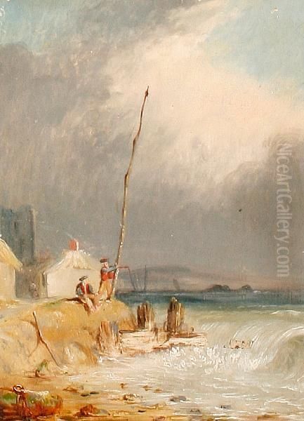 Angling Oil Painting by Richard Parkes Bonington