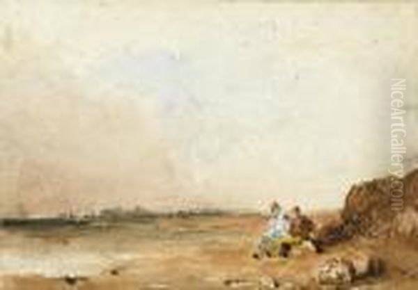 Coastal Scene Oil Painting by Richard Parkes Bonington