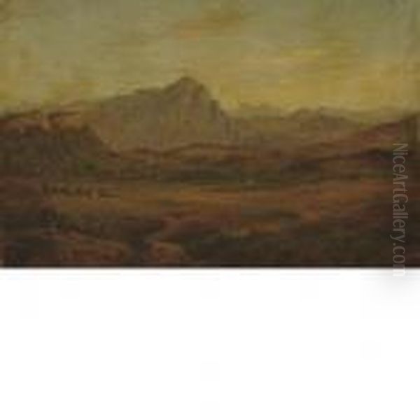 Paesaggio Montano Oil Painting by Richard Parkes Bonington