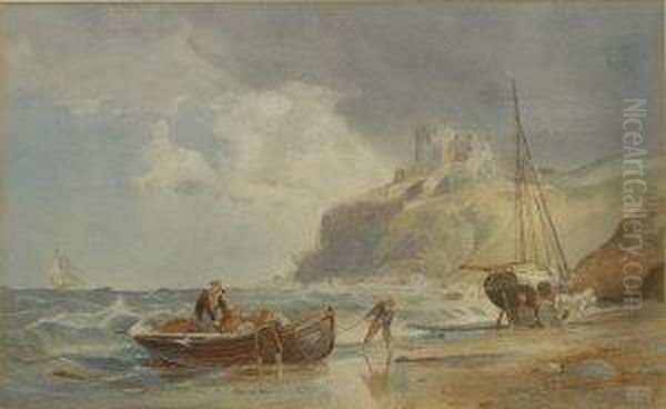 Loading The Boats Oil Painting by Richard Parkes Bonington