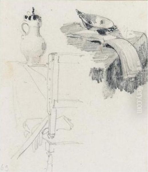 Studies Made In The Louvre Oil Painting by Richard Parkes Bonington