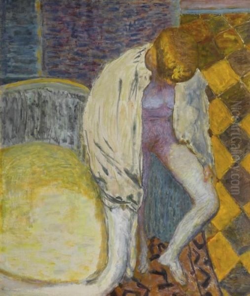 Femme Sortant Du Bain Oil Painting by Pierre Bonnard