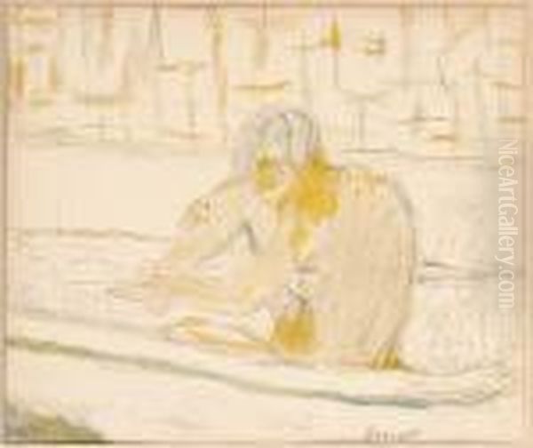 Femme Assise Dans Sa Baignoire Oil Painting by Pierre Bonnard